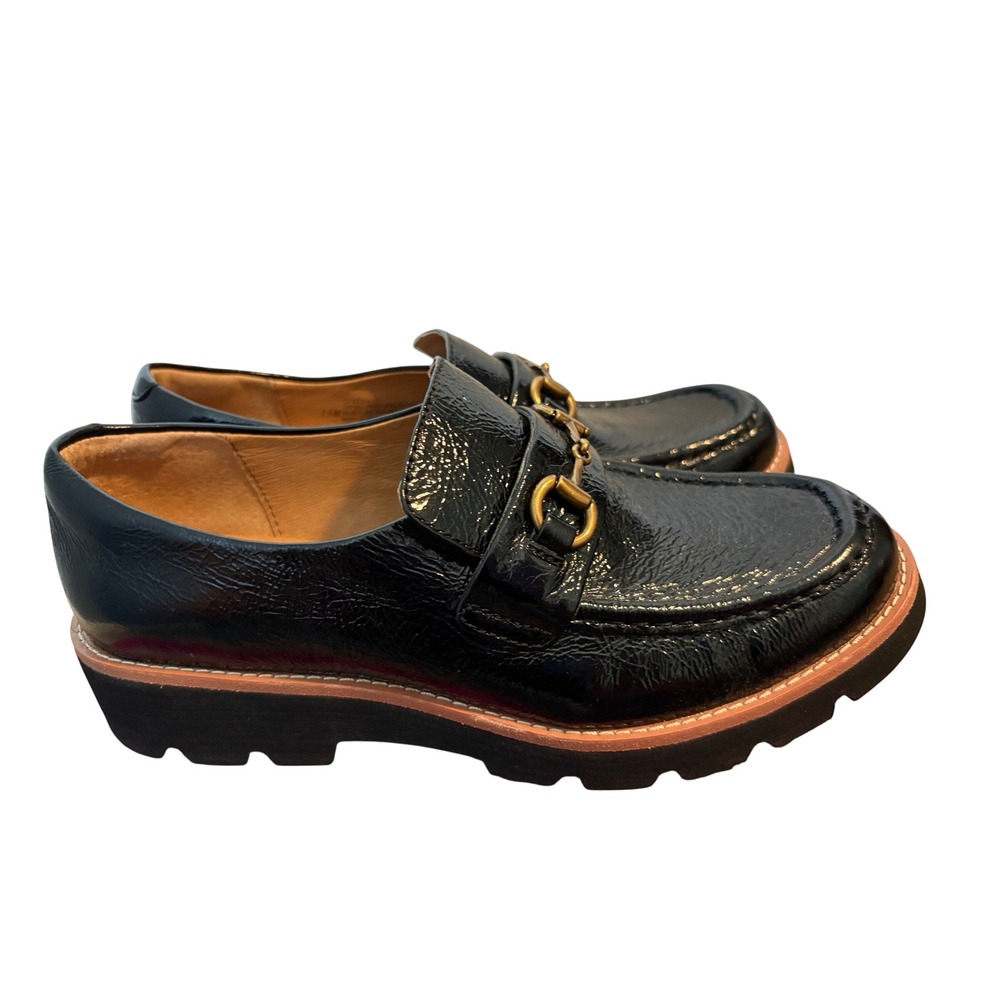 Söfft Prewitt Loafers in Black Patent Leather Women's Size 7.5 Chunky Classic
